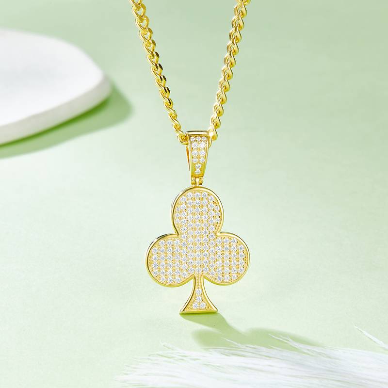 梅花嘻哈NecklaceS925银PendantMoissanite厘石D级0.92ct